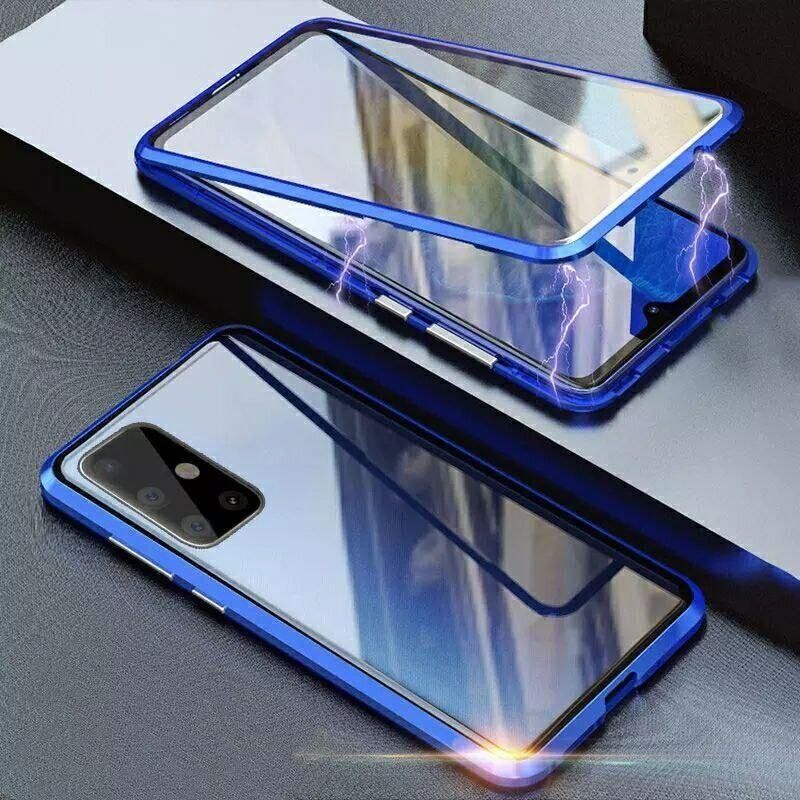 Магнітний чохол із захисним склом для Samsung Galaxy A52 - Синій фото 2