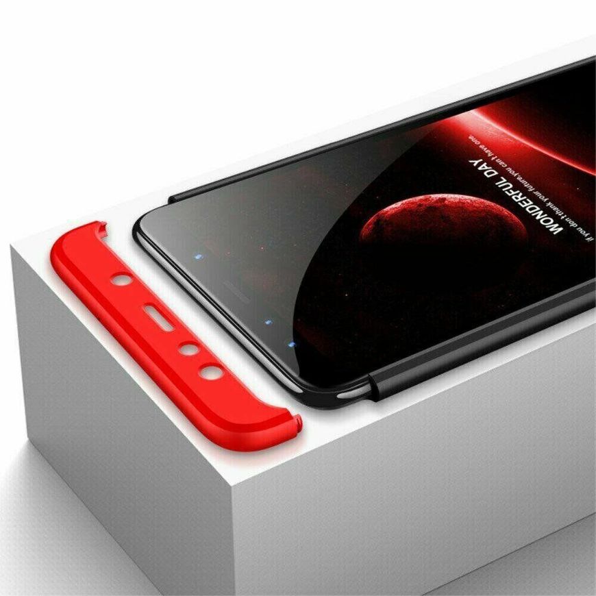 Чехол GKK 360 градусов для Samsung Galaxy A7 (2018) / A750 - Черно-Красный фото 6