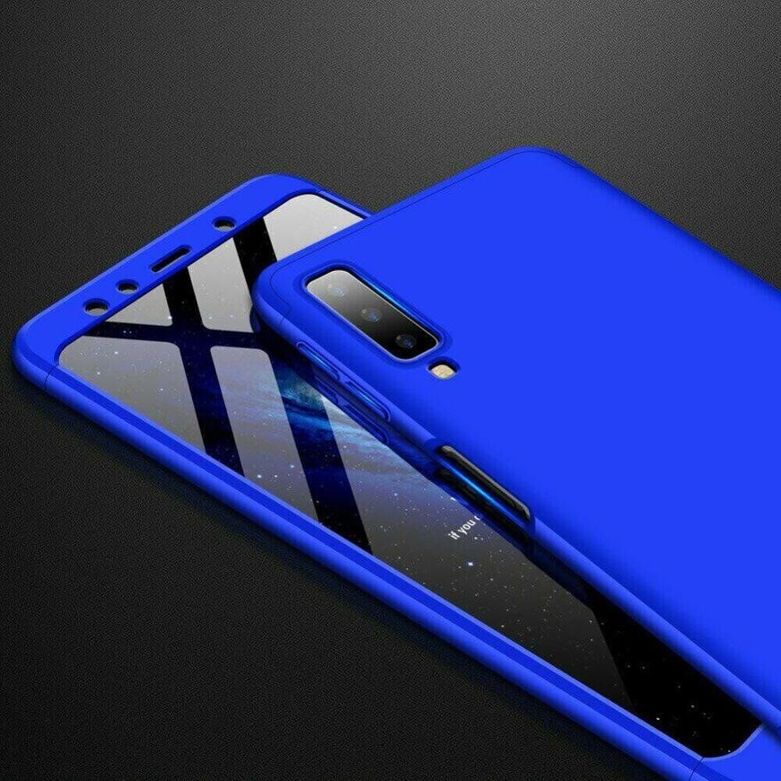 Чехол GKK 360 градусов для Samsung Galaxy A7 (2018) / A750 - Синий фото 3