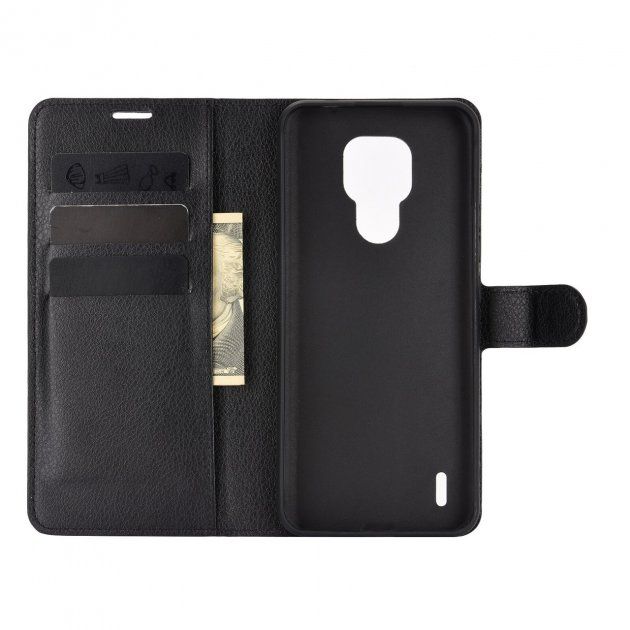 Чохол книжка з кишенями для карт на Motorola E7 Plus - Чорний фото 3