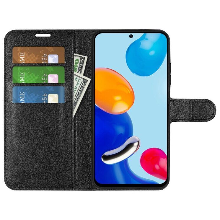 Чехол-Книжка с карманами для карт на Xiaomi Redmi Note 11 4G / 11s / Note 12s - Черный фото 2