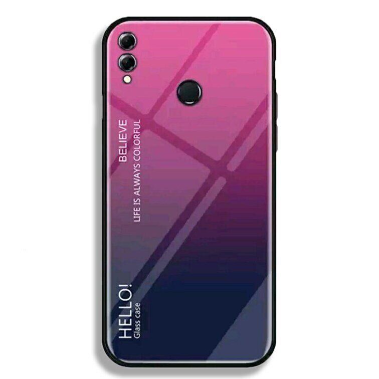Силиконовый чехол GlassCase с градиентом для Huawei Honor 8X - Розовый фото 1
