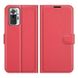 Чехол-Книжка с карманами для карт на Xiaomi Redmi Note 10 Pro - Красный фото 2