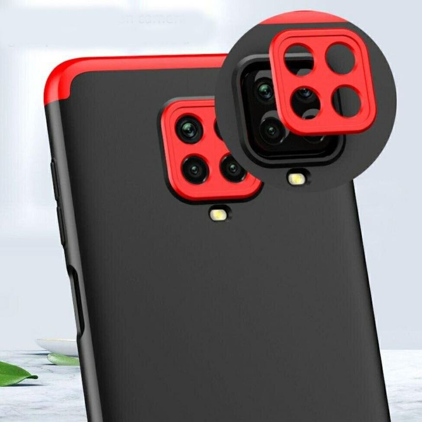Чехол GKK 360 градусов для Xiaomi Redmi Note 9s / Note 9 Pro - Черно-Красный фото 3
