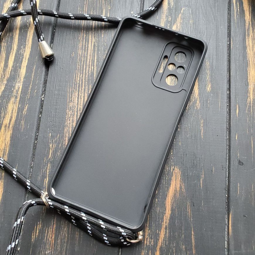 Чохол силіконовий зі шнурком для Xiaomi Redmi Note 10 Pro - Чорний фото 2