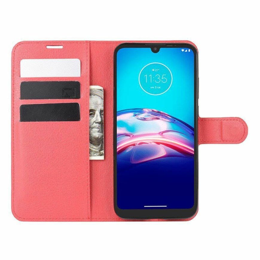 Чехол-Книжка с карманами для карт на Motorola E6s - Красный фото 2