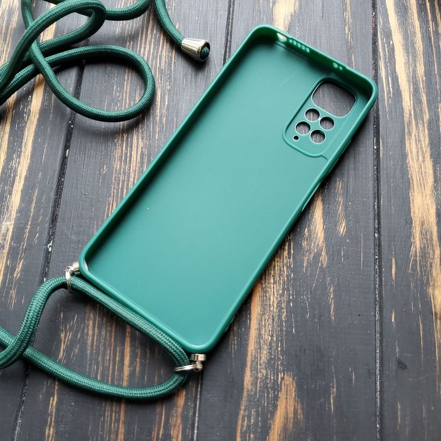 Чохол силіконовий зі шнурком для Xiaomi Redmi Note 11 4G / 11s - Зелений фото 2