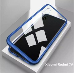Магнитный чехол Metal Frame для Xiaomi Redmi 7A - Синий фото 1