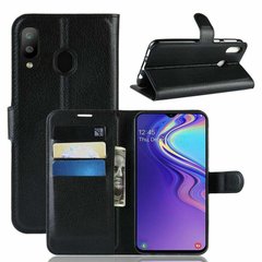 Чохол книжка з кишенями для карт на Samsung Galaxy M20 - Чорний фото 1