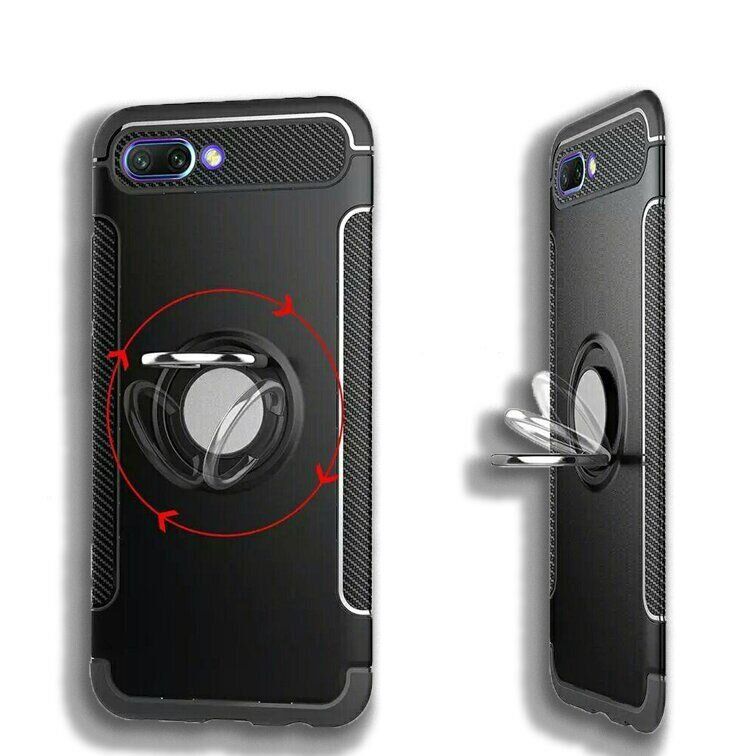 Противоударный чехол с кольцом для Huawei Honor 10 - Черный фото 3