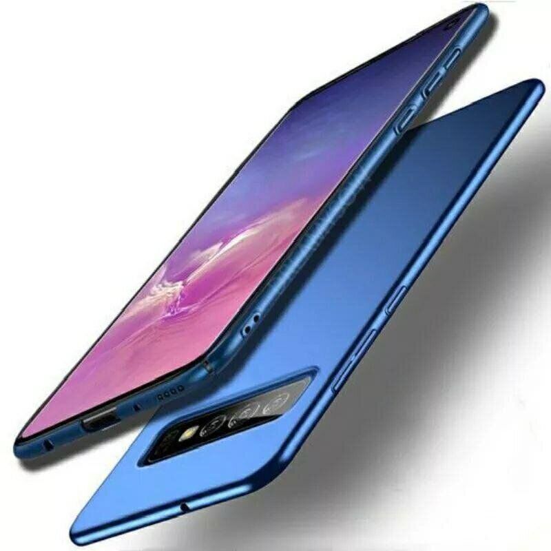 Чехол Бампер с покрытием Soft-touch для Samsung Galaxy S10 Plus - Синий фото 2