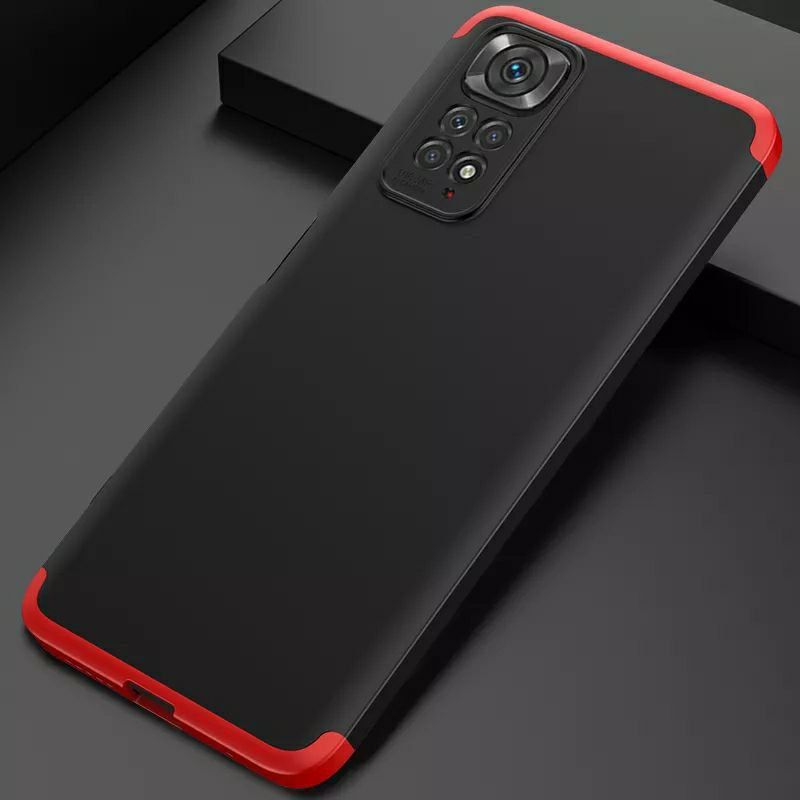Чохол GKK 360 градусів для Xiaomi Redmi Note 11 4G / 11s - Чёрно-Красный фото 3