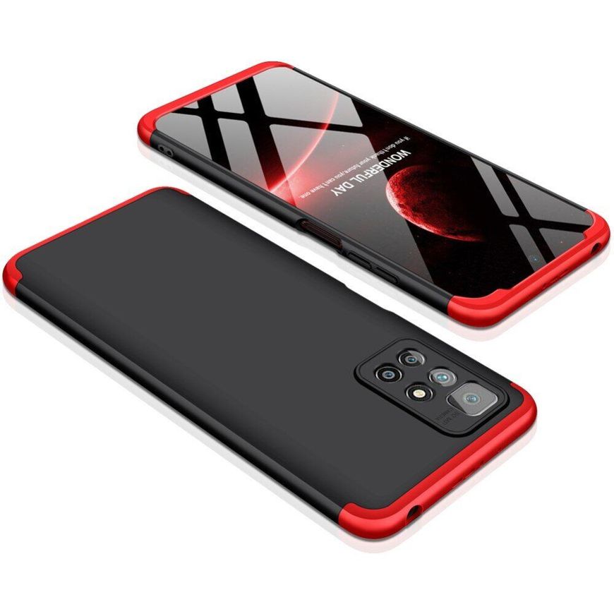 Чехол GKK 360 градусов для Xiaomi Redmi Note 11 5G / Poco M4 Pro 5G - Черно-Красный фото 5