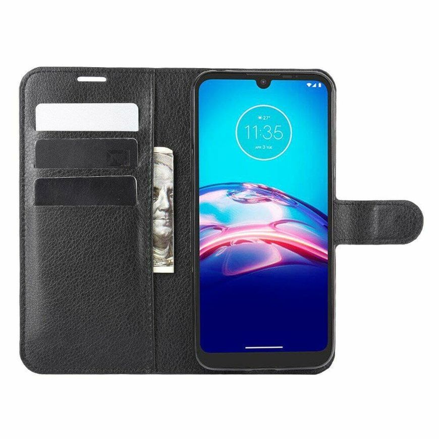Чехол-Книжка с карманами для карт на Motorola E6s - Черный фото 2