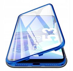 Магнитный чехол с защитным стеклом для Oppo A53 - Синий фото 1