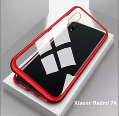 Магнитный чехол Metal Frame для Xiaomi Redmi 7A - Красный фото 1