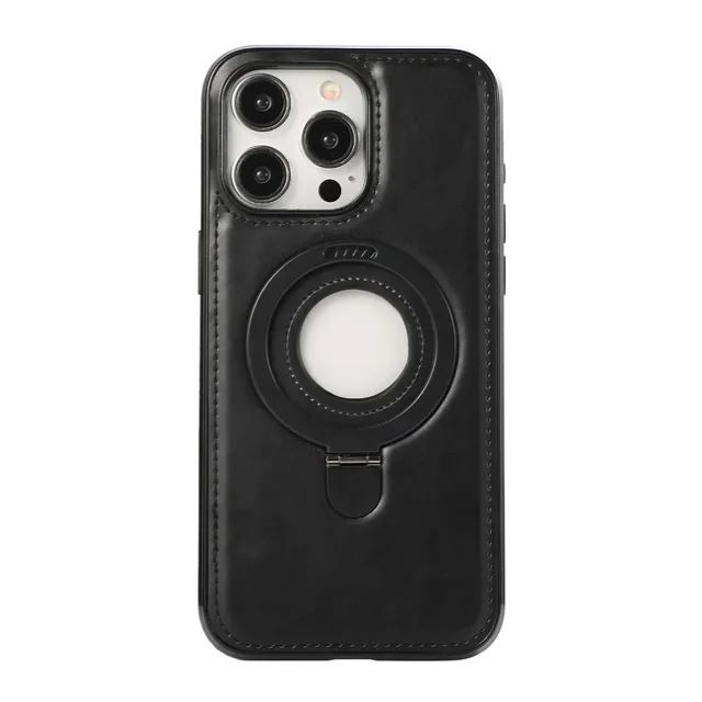 Чехол Leather Stand с подставкой MagSafe для iPhone 14 Pro - Черный фото 2