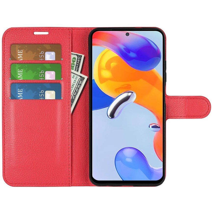 Чехол-Книжка с карманами для карт на Xiaomi Redmi Note 11 Pro 4G / 11 Pro 5G / Note 12 Pro 4G - Красный фото 2