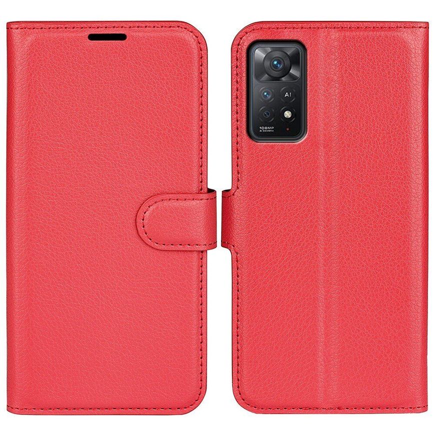 Чохол книжка з кишенями для карт на Xiaomi Redmi Note 11 Pro 4G / 11 Pro 5G / Note 12 Pro 4G - Червоний фото 1