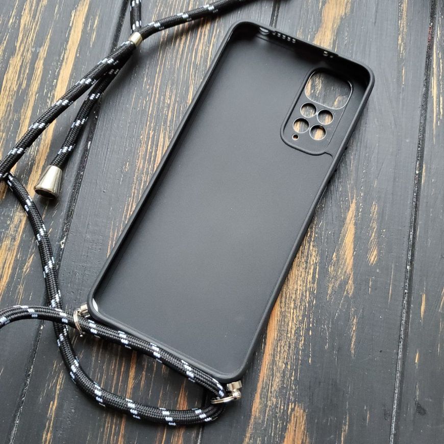 Чехол силиконовый со шнурком для Xiaomi Redmi Note 11 4G / 11s - Черный фото 2