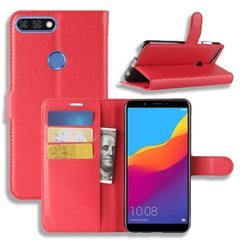 Чохол книжка з кишенями для карт на Huawei Y7 Prime (2018) / Honor 7C Pro - Червоний фото 1