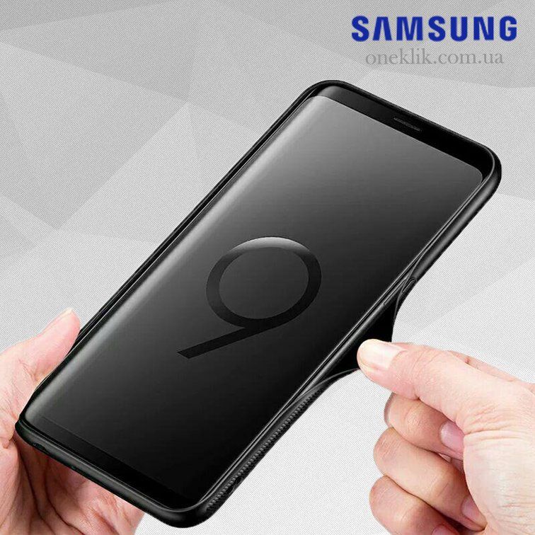 Силіконовий чохол зі скляної кришкою для Samsung Galaxy S9 Plus - Чорний фото 9