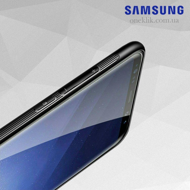 Силіконовий чохол зі скляної кришкою для Samsung Galaxy S9 Plus - Чорний фото 8