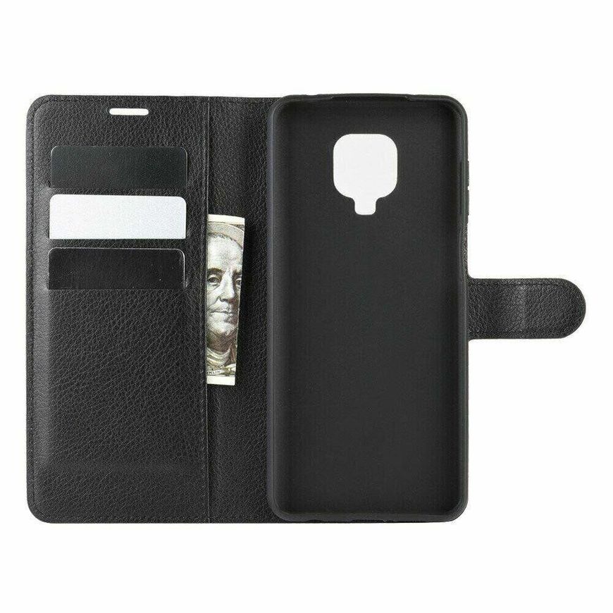 Чехол-Книжка с карманами для карт на Xiaomi Redmi Note 9s / Note 9 Pro - Черный фото 3