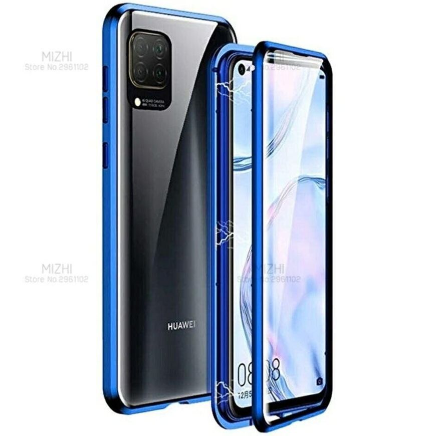Магнітний чохол із захисним склом для Huawei P40 lite - Синій фото 1