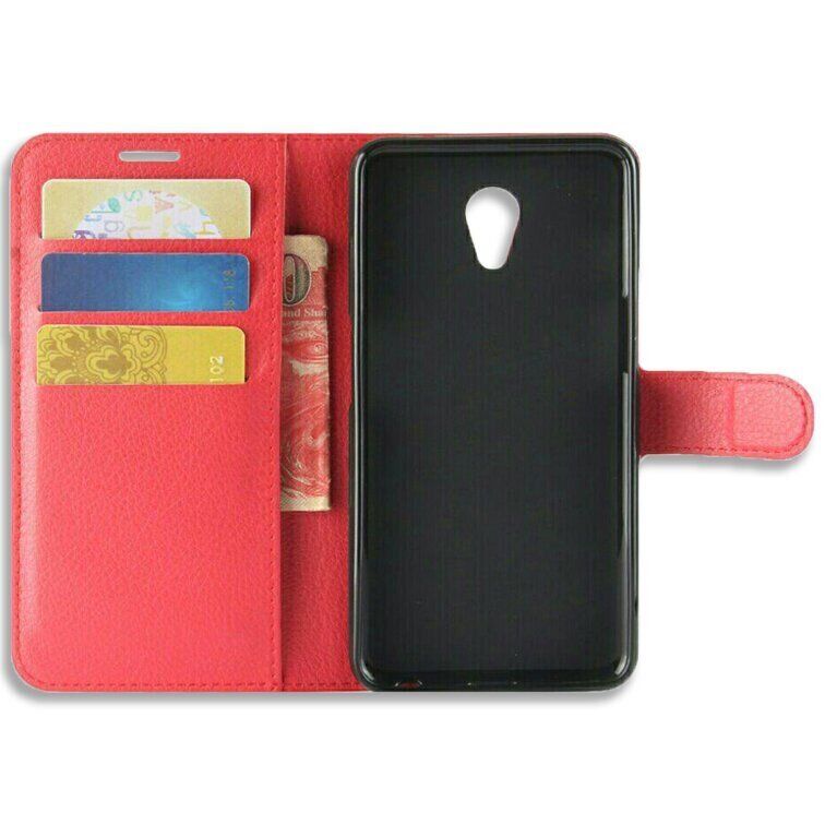 Чехол-Книжка с карманами для карт на Meizu M6S - Красный фото 2