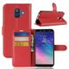 Чехол-Книжка с карманами для карт на Samsung Galaxy A6 (2018) - Красный фото 1