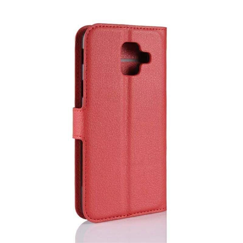 Чехол-Книжка с карманами для карт на Samsung Galaxy A6 (2018) - Красный фото 5
