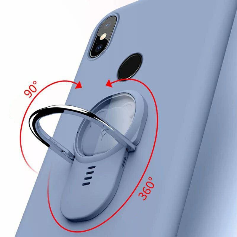 Силиконовый чехол с кольцом для Xiaomi Redmi Note 7 - Синий фото 2