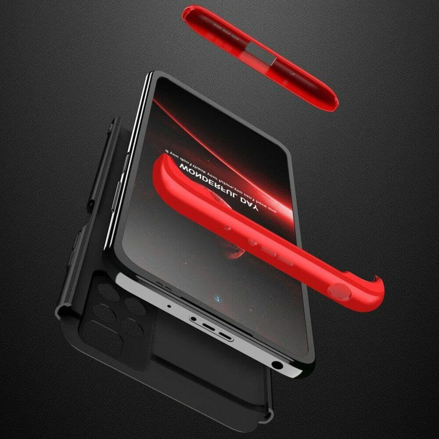 Чехол GKK 360 градусов для Xiaomi Redmi 10 - Черно-Красный фото 5
