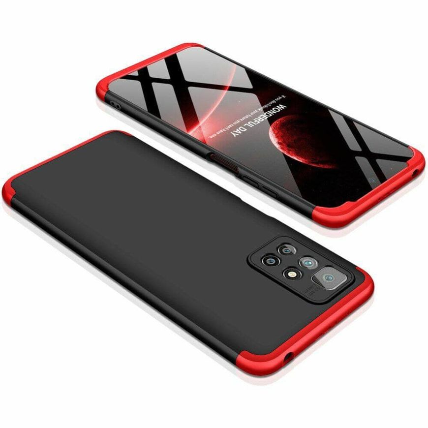 Чехол GKK 360 градусов для Xiaomi Redmi 10 - Черно-Красный фото 2