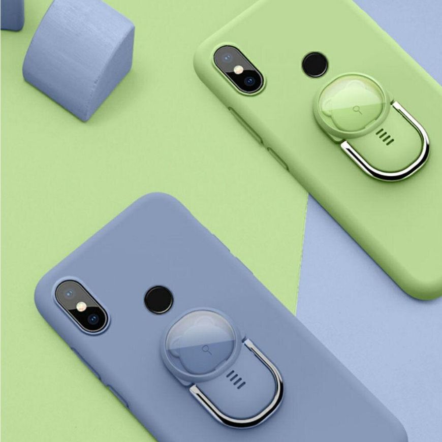 Силиконовый чехол с кольцом для Xiaomi Redmi Note 7 - Зелёный фото 5