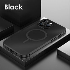 Чехол Magnetic Metal Snap-On для iPhone 14 Pro - Черный фото 1