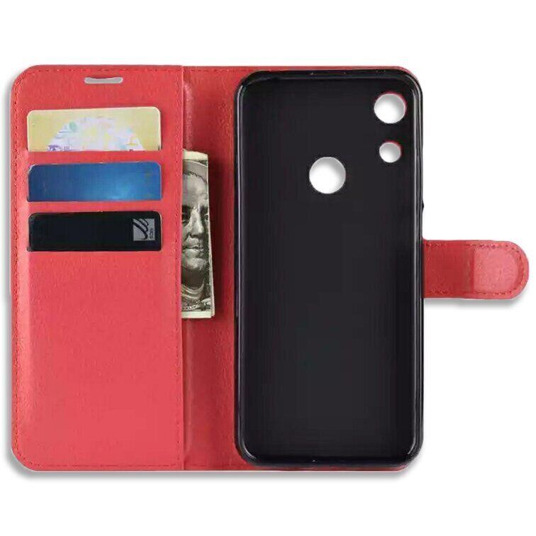 Чохол книжка з кишенями для карт на Huawei Honor 8A - Червоний фото 3