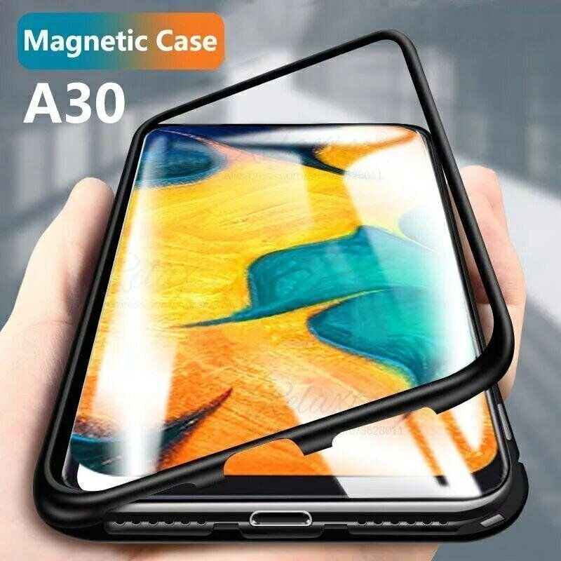 Магнитный чехол Metal Frame для Samsung Galaxy A20 / A30 - Черный фото 4