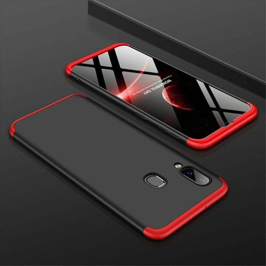 Чехол GKK 360 градусов для Samsung Galaxy A40 - Черно-Красный фото 4