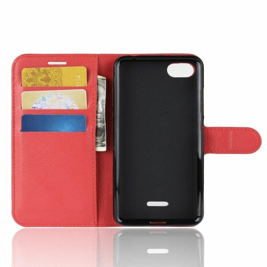 Чехол-Книжка с карманами для карт на Xiaomi Redmi 6A - Красный фото 3