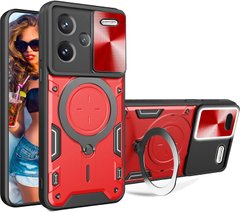Чехол Magnetic Stand с защитой камеры для Xiaomi Redmi Note 13 Pro Plus цвет Красный