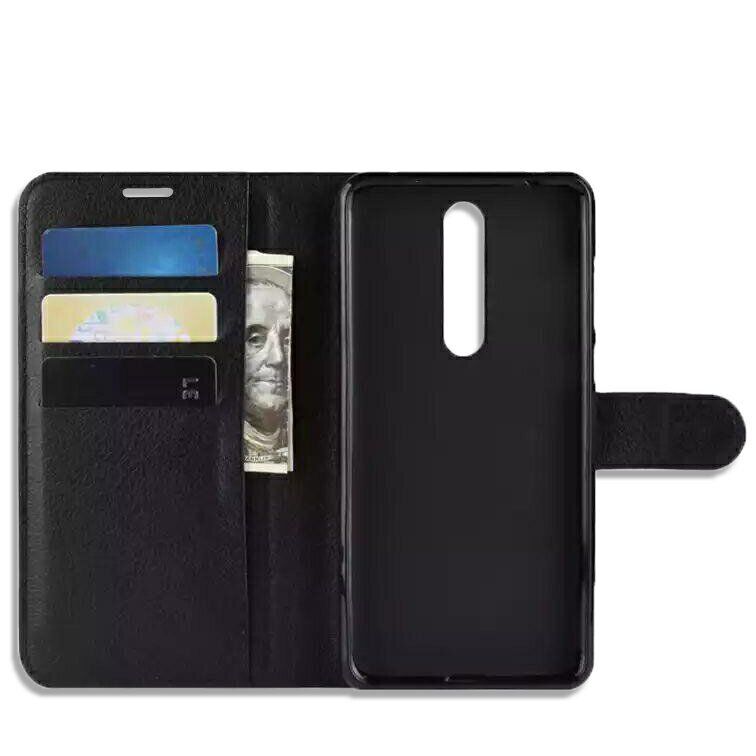 Чехол-Книжка с карманами для карт на Nokia 6.1 - Черный фото 3