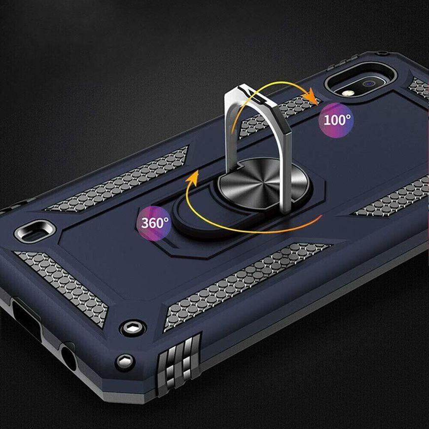 Чехол с кольцом Defender для Samsung Galaxy A10 - Синий фото 3
