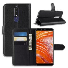 Чехол-Книжка с карманами для карт на Nokia 3.1 Plus - Черный фото 1