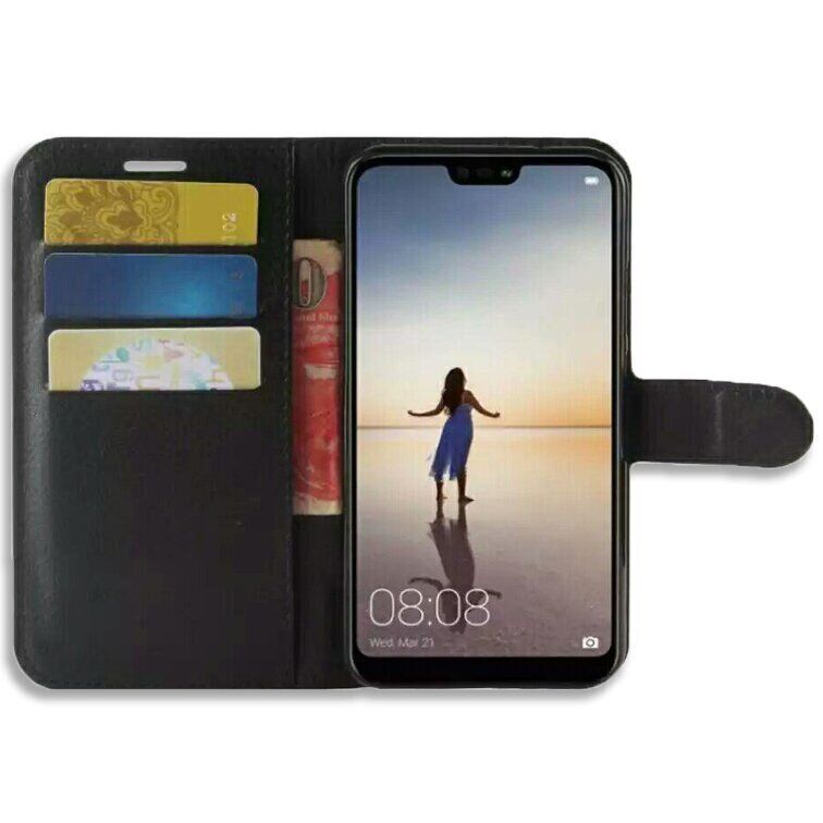 Чохол книжка з кишенями для карт на Huawei P Smart Plus - Чорний фото 2