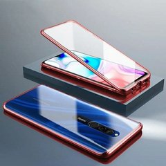 Магнитный чехол с защитным стеклом для Xiaomi Redmi 8 / 8A - Красный фото 1