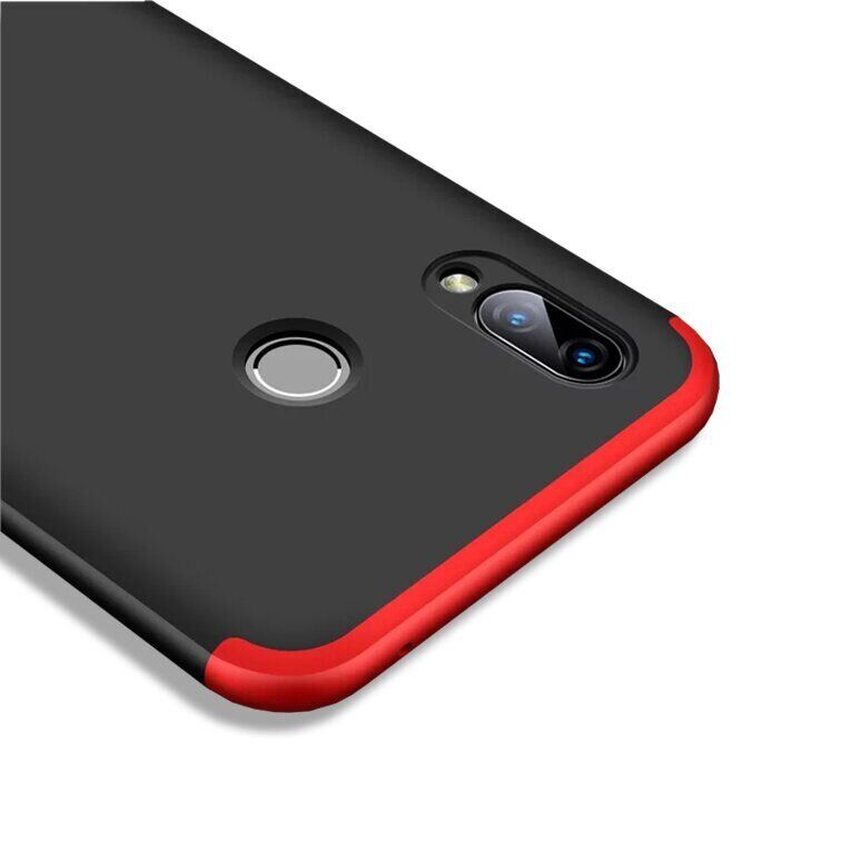 Чехол GKK 360 градусов для Huawei Honor Play - Черно-Красный фото 4