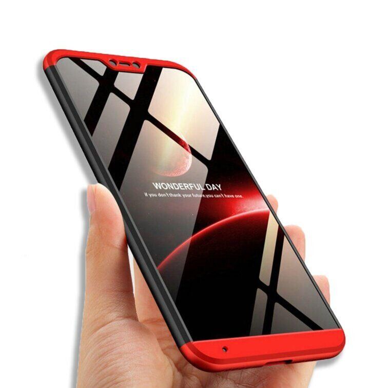 Чехол GKK 360 градусов для Xiaomi MiA2 lite / Redmi 6 Pro - Черно-Красный фото 4