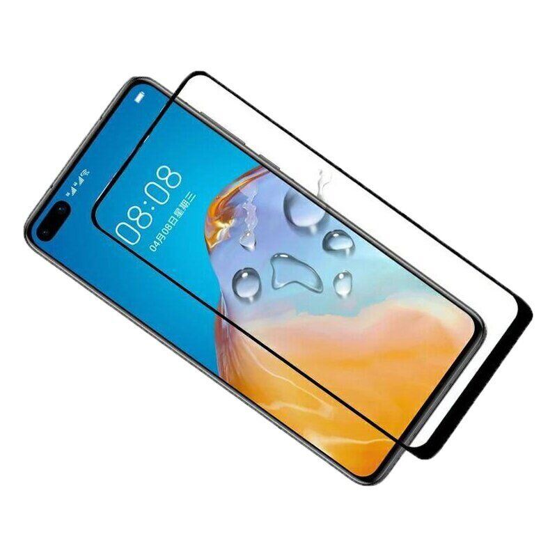 Защитное стекло 2.5D на весь экран для Huawei P40 - Черный фото 2